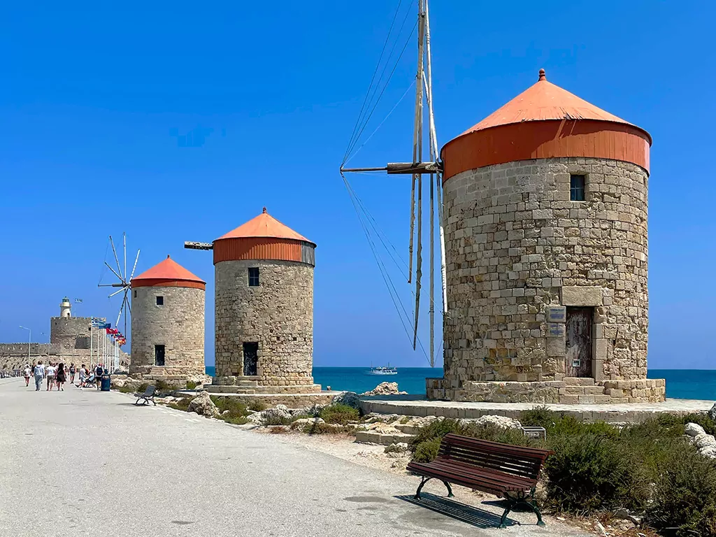 Windmills and Fort St. Nicholas - Rhodes